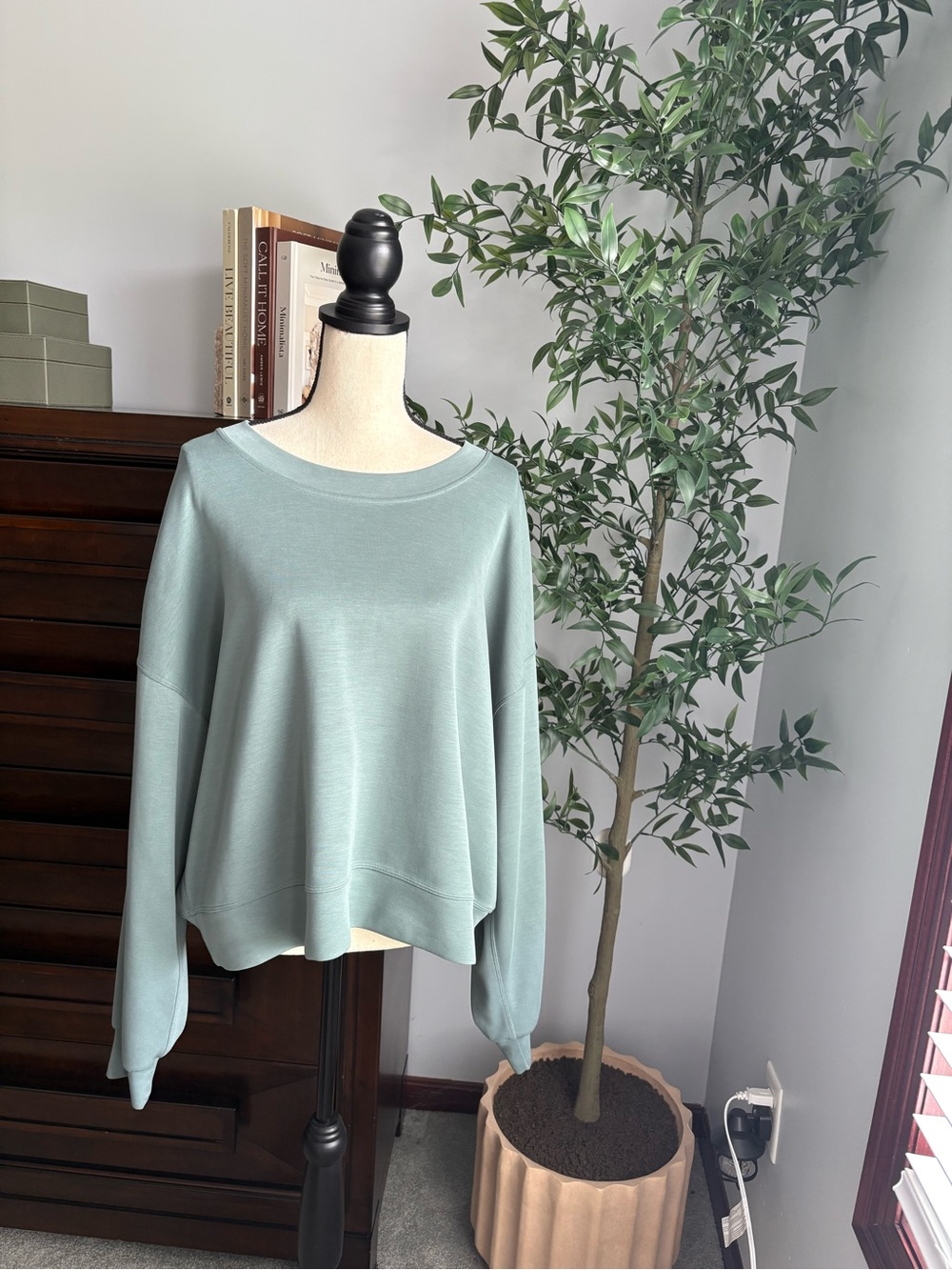 Lululemon Softstreme Perfectly Oversized Cropped Crew Long Sleeve Top Size 12/14